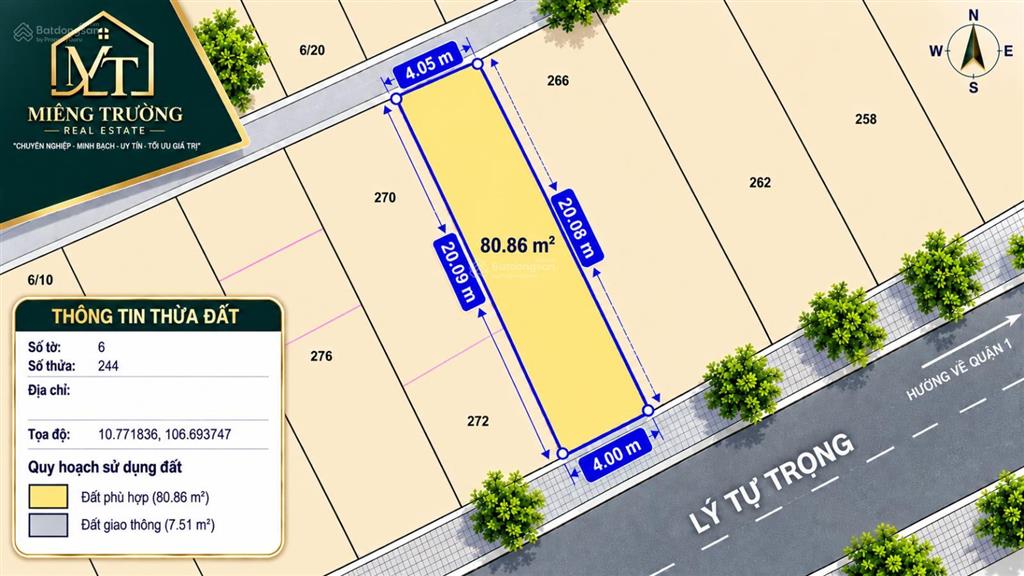 Bđs mặt phố lý tự trọng, 80 tỷ, 80.86 m2, bến thành !