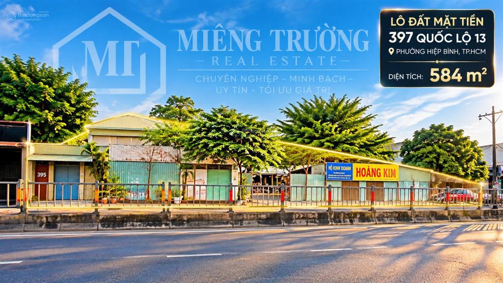 Bđs mặt tiền, ngang 33m, quốc lộ 13, thủ đức, 86,5 tỷ, 584m2 (đã trừ lộ giới)
