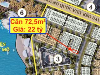 Căn 72,5m² mặt đường 24m, nối thẳng hoàng quốc việt, phân khu victory, noble tây thăng long