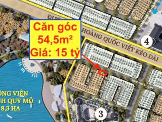 Bán nhanh 1 căn góc 54,5m2 siêu đẹp giá 15 tỷ trục chính thông 2 đại công viên noble tây thăng long