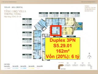 Căn duplex s5.29.01, 3pn, 162m2 tầng cao view hồ tây, giá 30 tỷ. vay chỉ cần vốn 6 tỷ ký hđmb ngay