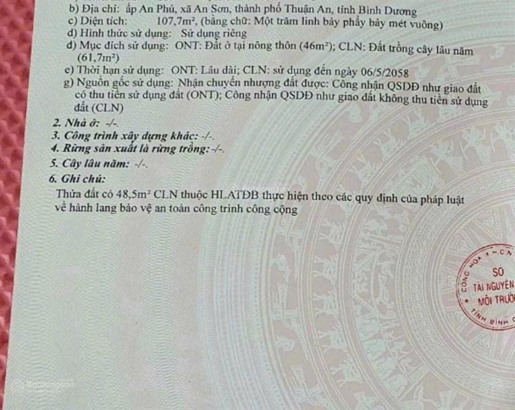 107,7m (6x18) nhà mt an sơn 01 gần cảng an sơn