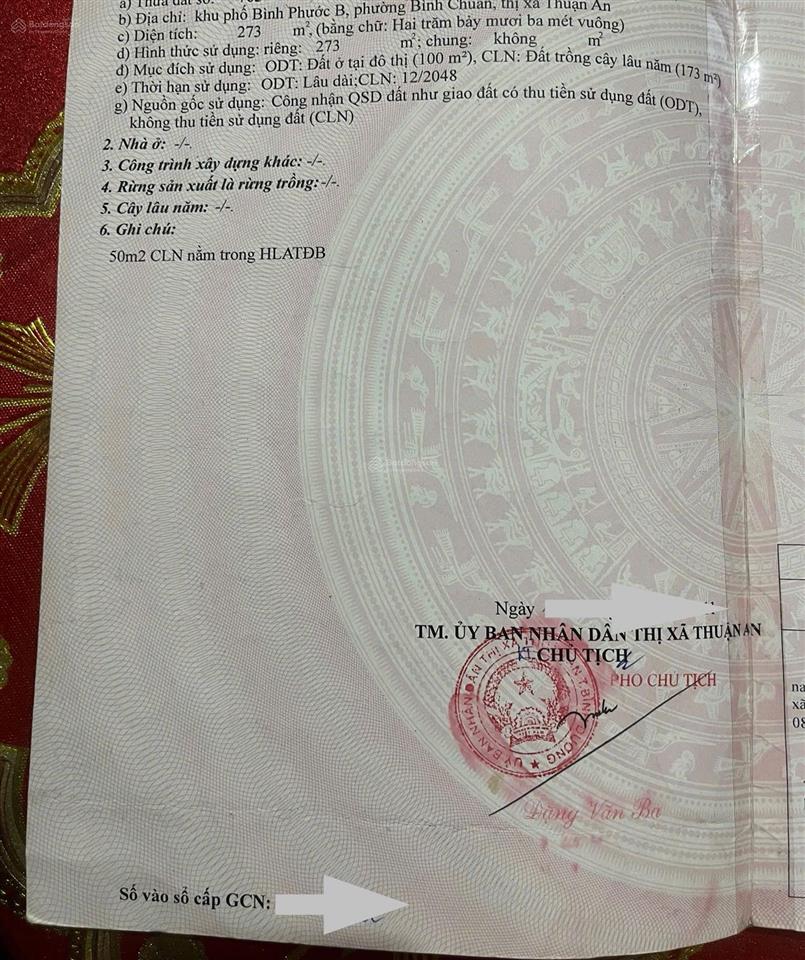 Tôi bán rẻ dãy trọ 273m2 bình chuẩn gần chợ phú phong