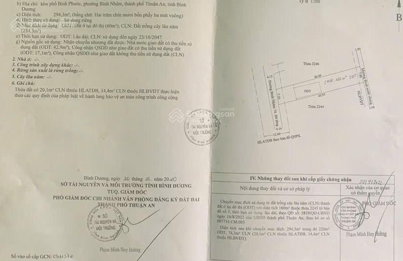 Chủ bán nhanh đất đẹp bình nhâm 294m nở hậu giá tốt 5,48 tỷ