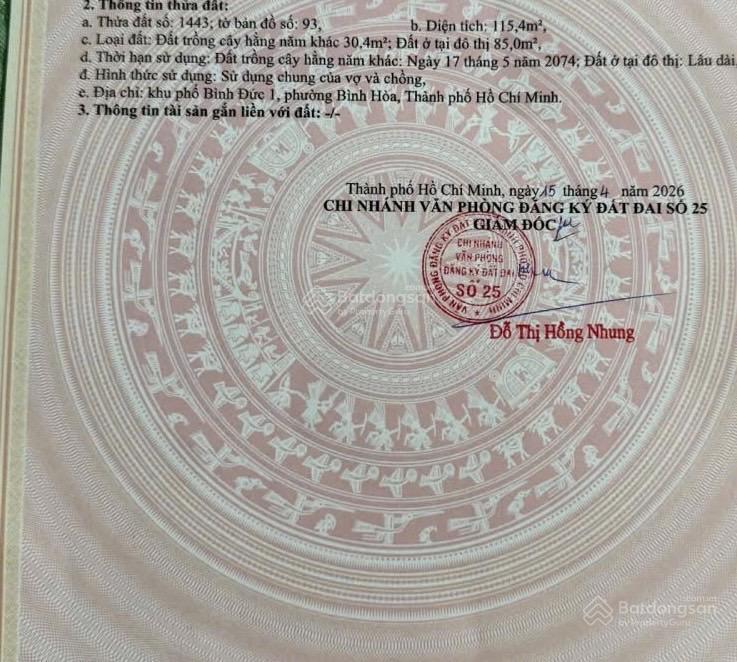 Kẹt tiền tôi bán nhà gác lửng bình hòa dt 115m , 3 phòng ngủ giá 4,25 tỷ