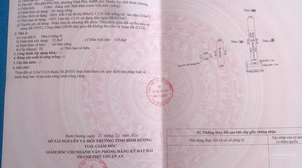 Nhà 1 lầu mới vĩnh phú dt 114m đường nhựa 6m sát cầu vĩnh bình