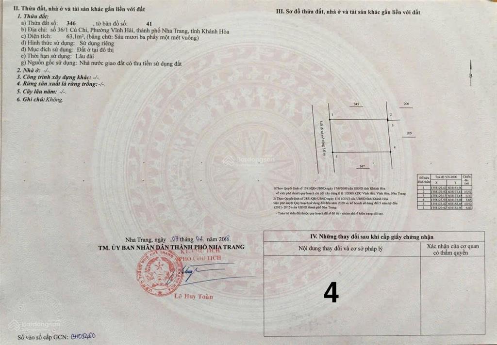 Cực đẹp  lô đất cách bãi tắm hòn chồng nha trang chỉ 350m