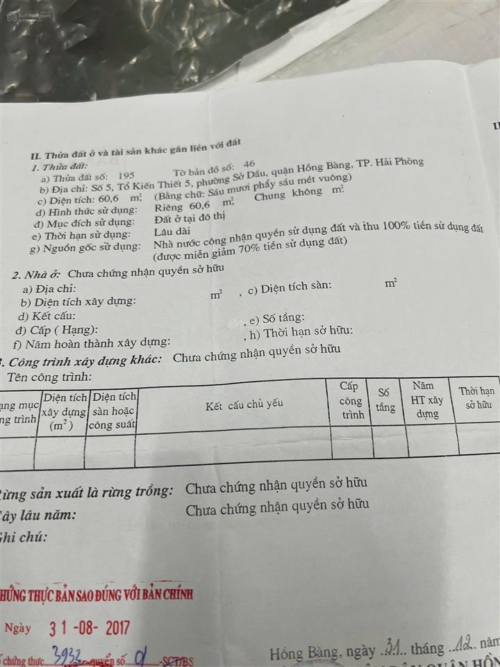 Bán lô đất 60m2 tuyến 2 đường hùng vương, đối diện bến xe thượng lý, oto vào được chỉ 3,6 tỷ