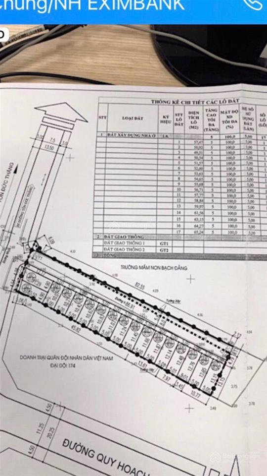 Chính chủ cần bán lô đấu giá cạnh trường mầm non bạch đằng, 50m2, mặt tiền 5m
