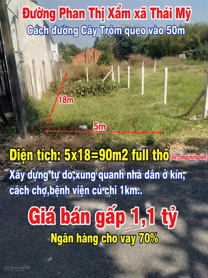 Cần bán gấp đất thổ cư củ chi  giá đầu tư cực tốt