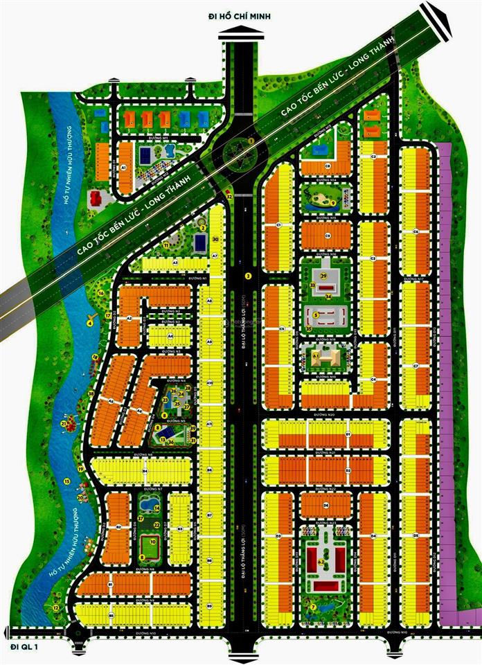 Chính chủ ngộp gửi lô đất 100m2 trục đường thông chợ hưng long dự án the sol city đã có sổ hồng
