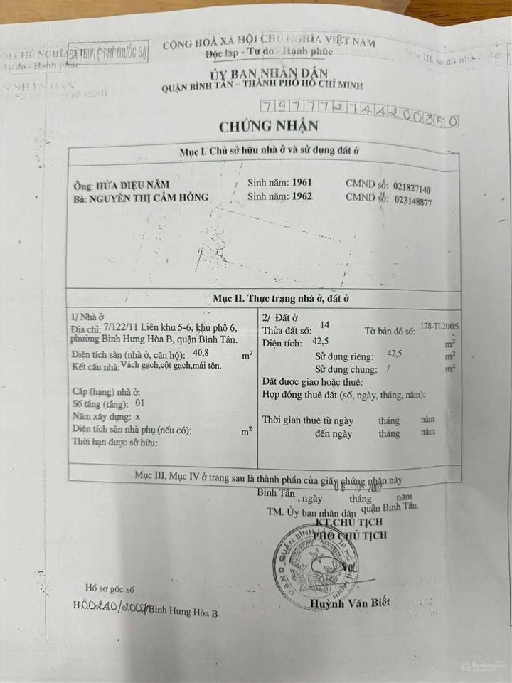 Chủ cần tiền bán nhanh nhà 48m sát chợ lk 56 hẻm xe hơi 6m, sổ a4 đẹp cực hiếm
