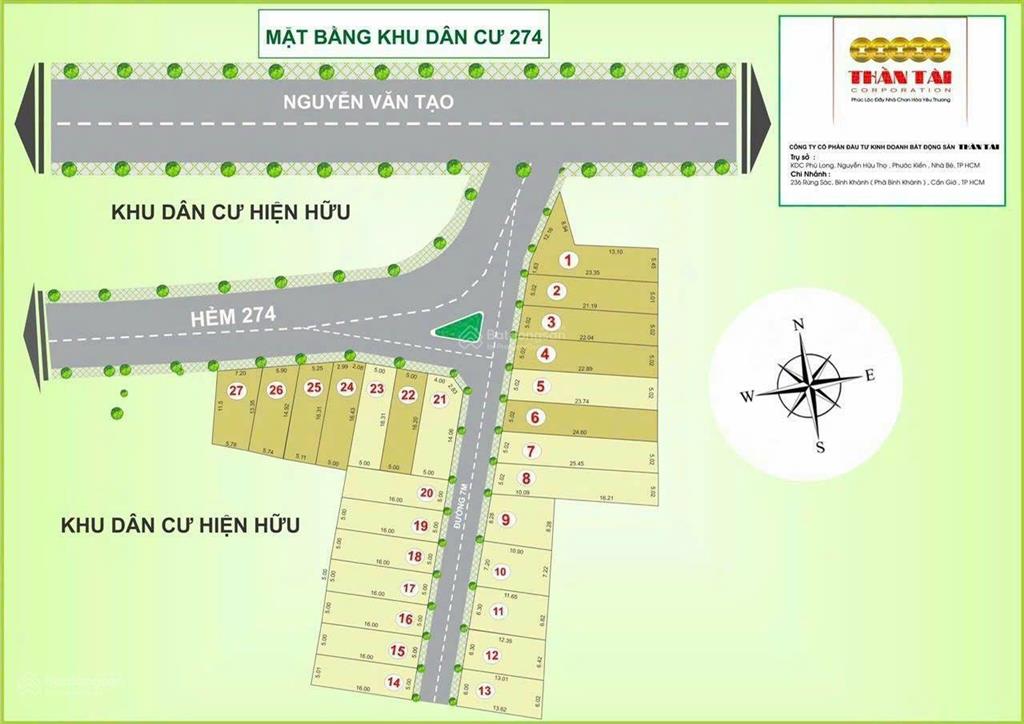 Bán đất rẻ 274 nguyễn văn tạo 5*16m, giá 3,69 tỷ, đường 7m, shr, gần quốc tế mỹ, kcn hiệp phước