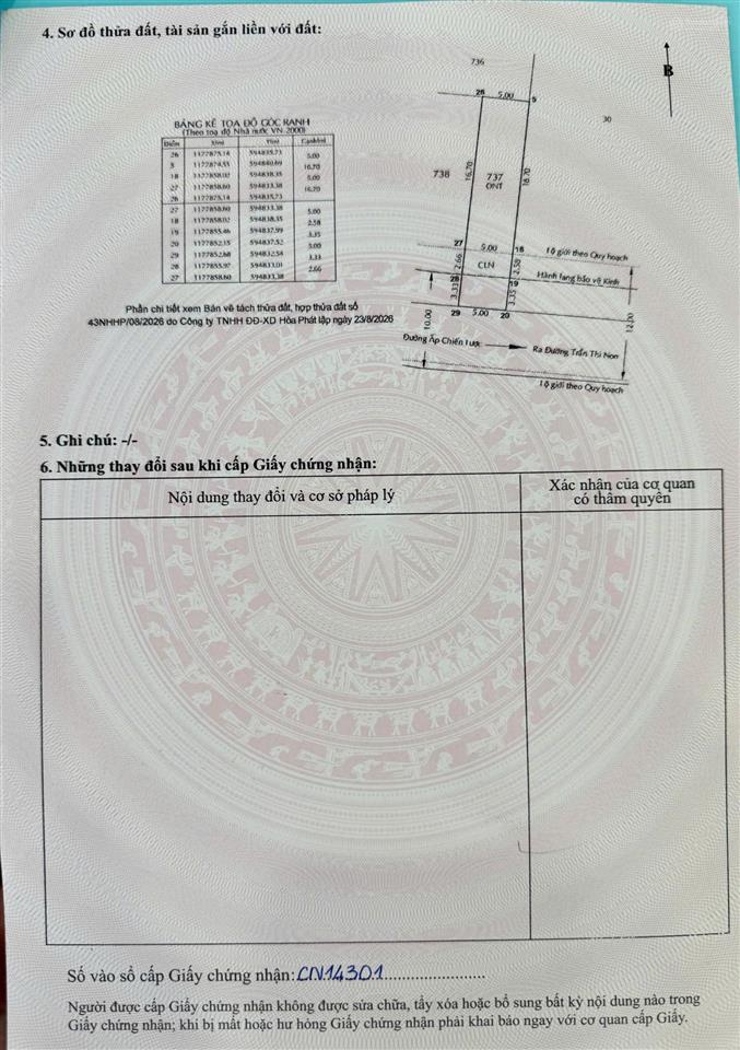 Cần bán nền đất ở, mặt tiền đường nhựa, dt 113m2, giá 2.65 tỷ. shr từng nền hưng long bình chánh