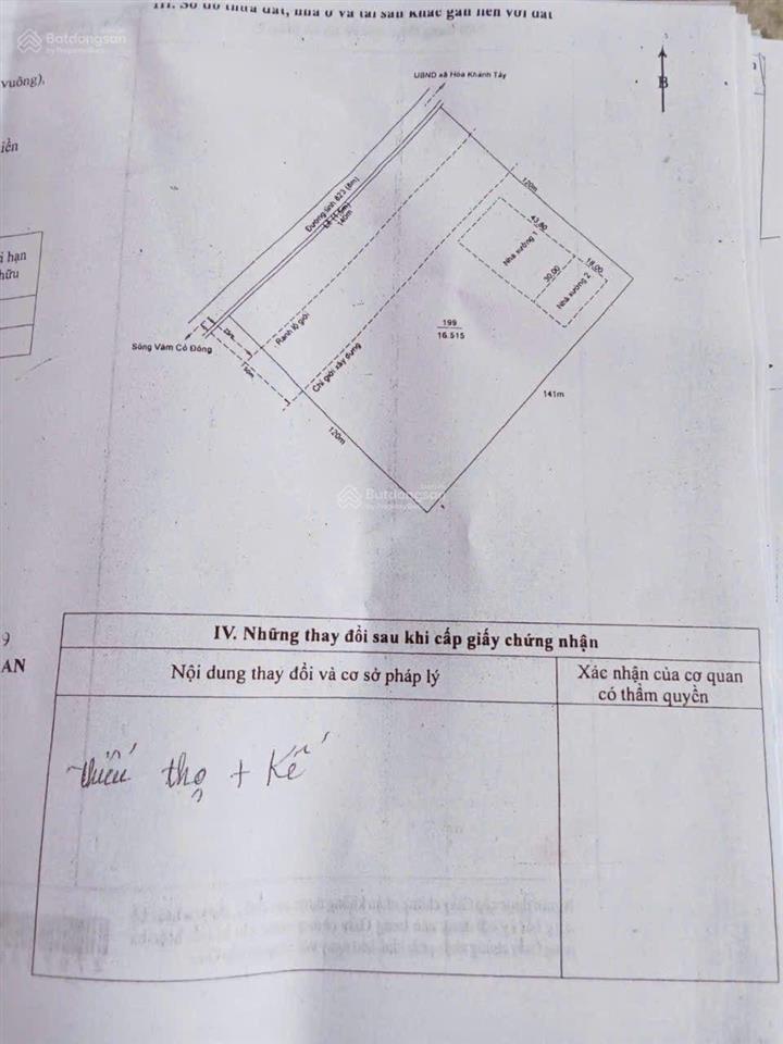 Bán đất và nhà xưởng dt 140x120=16515m2, có 2000m2 nhà xưởng, giá 97.43 tỷ