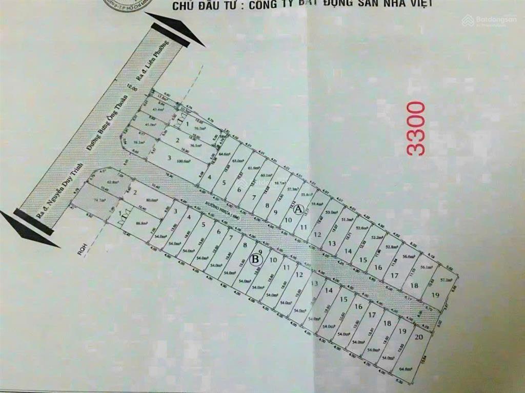 4.38 tỷ 54m khu phân lô mt hẻm 66 1 xẹt bưng ông thoàn