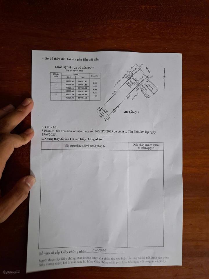 Bán nhà hẻm 6m đường kênh 19/5 , f tây thạnh , quận tân phú, 7,2 tỷ, 76m2 (4m x 19m.) 1 trệt 1 lầu