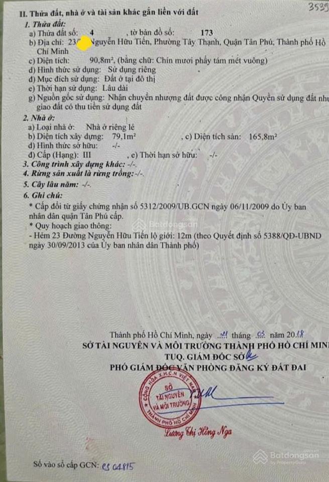 Bán nhà siêu hot tại nguyễn hữu tiến, phường tây thạnh. 9,5 tỷ, 90m2 (4,53 x 20m) 1 trệt 1 lầu