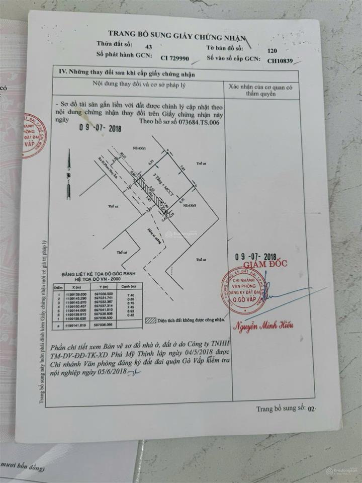 Bán nhà bề ngang 7m, đối diện emart gò vấp, 4pn, hẻm nhựa 4m cách mặt tiền 20m, 1t, 3l, nt full