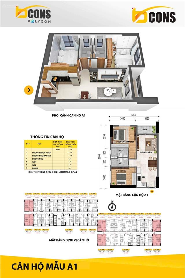 Chính chủ gửi bán căn góc 56m2 2pn 2wc bcons polygon giá 2,5 tỷ bao hết thuế phí sang tên.