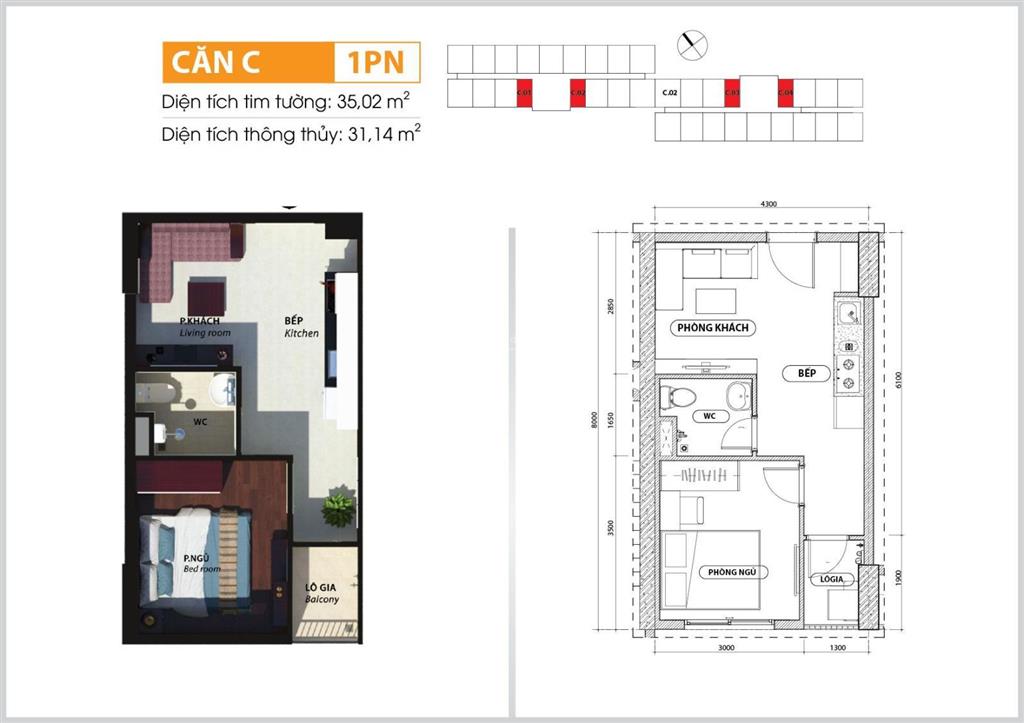 Chính chủ gửi bán căn 1pn 1wc bcons miền đông giá 1tỷ8, có đầy đủ nội thất,  0908 235 ***