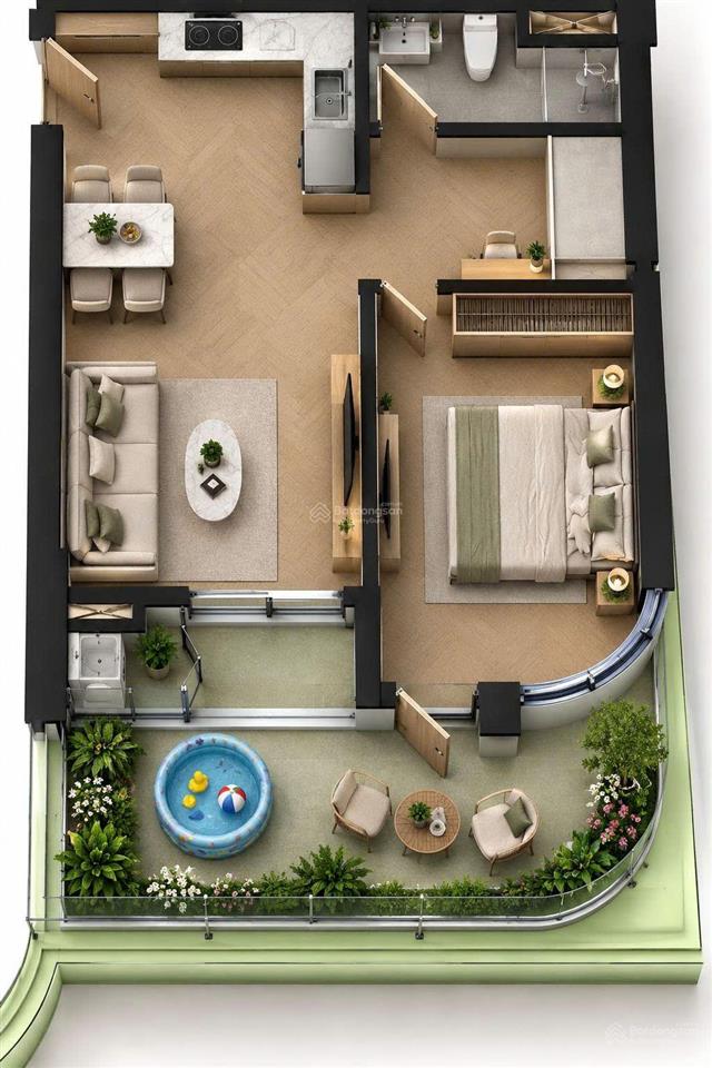 Nổi bật căn hộ fours tower sân vườn 61m2 giá chỉ còn 2,5 tỷ