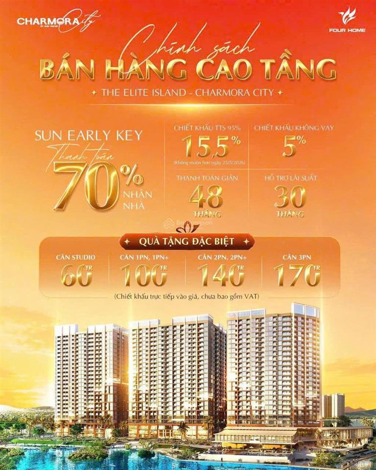 Căn studio tầng cao  onsen 3 view nội khu thoáng mát  chỉ 2.192tỷ