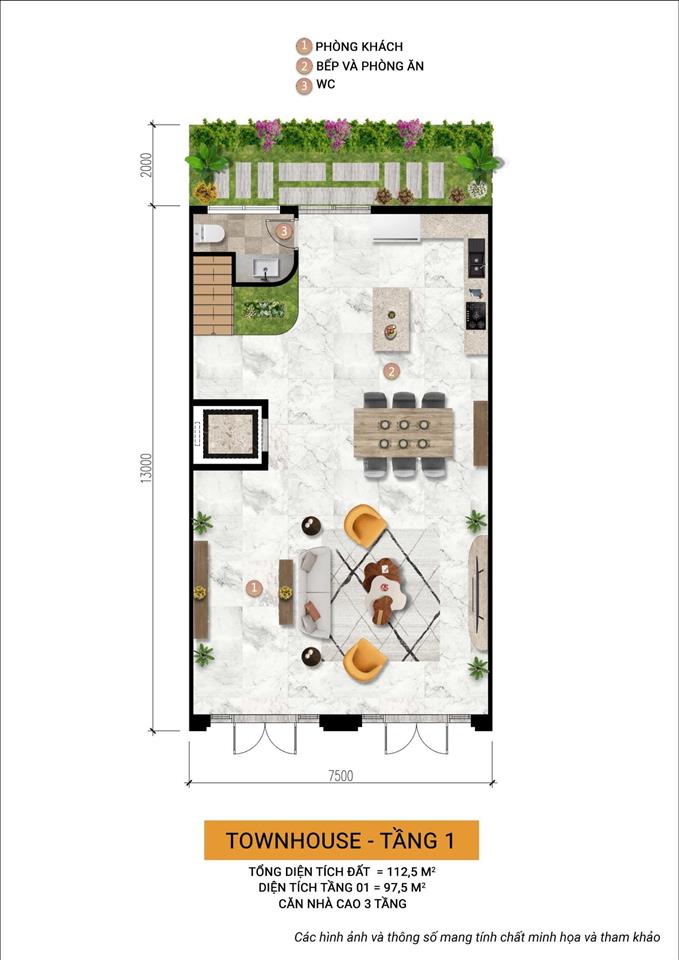 Nhà 3 tầng charmora city  mặt tiền 7.5m  đường d3 chỉ 13 tỷ 950 triệu