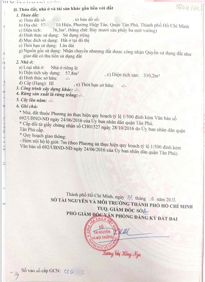 Bán nhà tô hiệu q.tân phú diện tích 4*19 giá bán 12.5tỷ đối diện công viên hẻm 7m 4tầng sân thượng