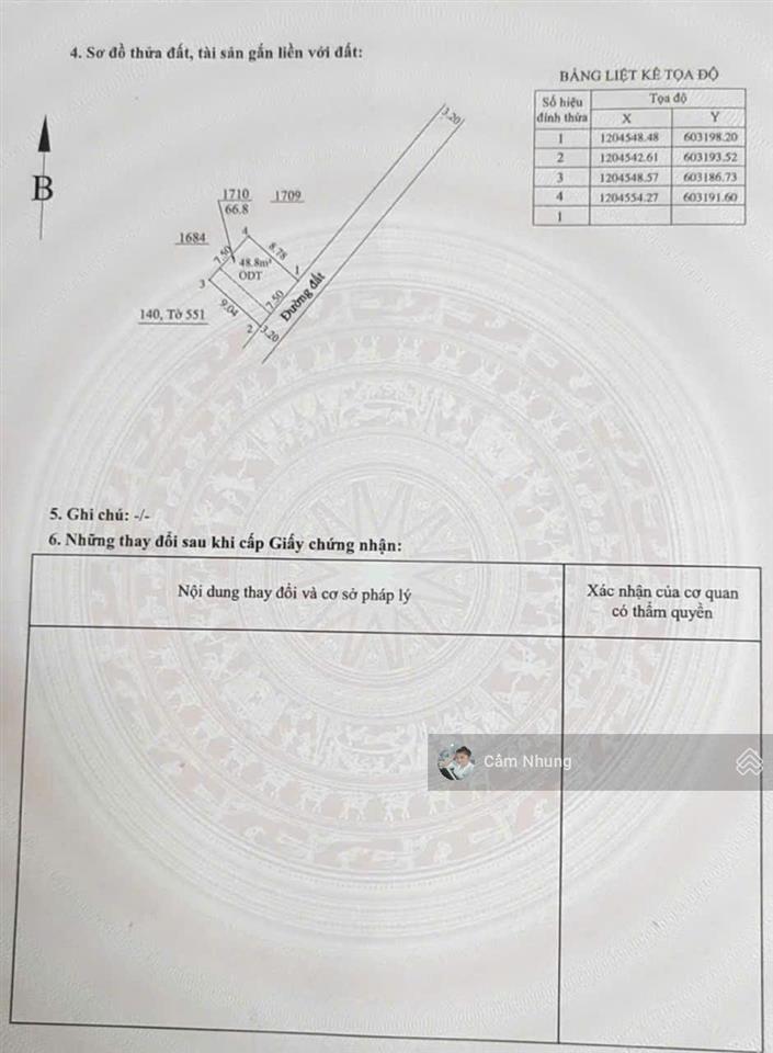 Chính chủ gửi bán đất đẹp tại chân cầu phú long, dt 69,1m2, gíá 2tỷ450,  0908 002 ***