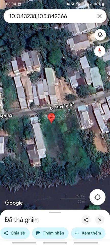 Đất 442,6 m2 ven sông và lộ nhựa cách cầu cần thơ tầm 3km giá 1 tỷ 800