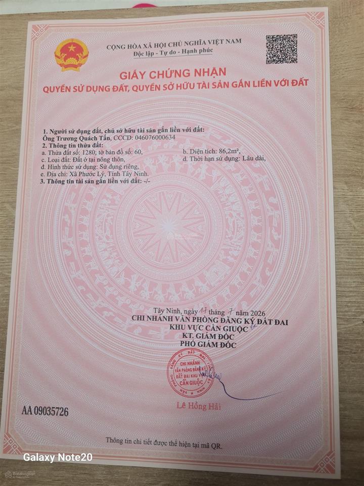 Bán đất tại đường 835b, xã phước lý, huyện cần giuộc, giá tốt 648 triệu, 86m2
