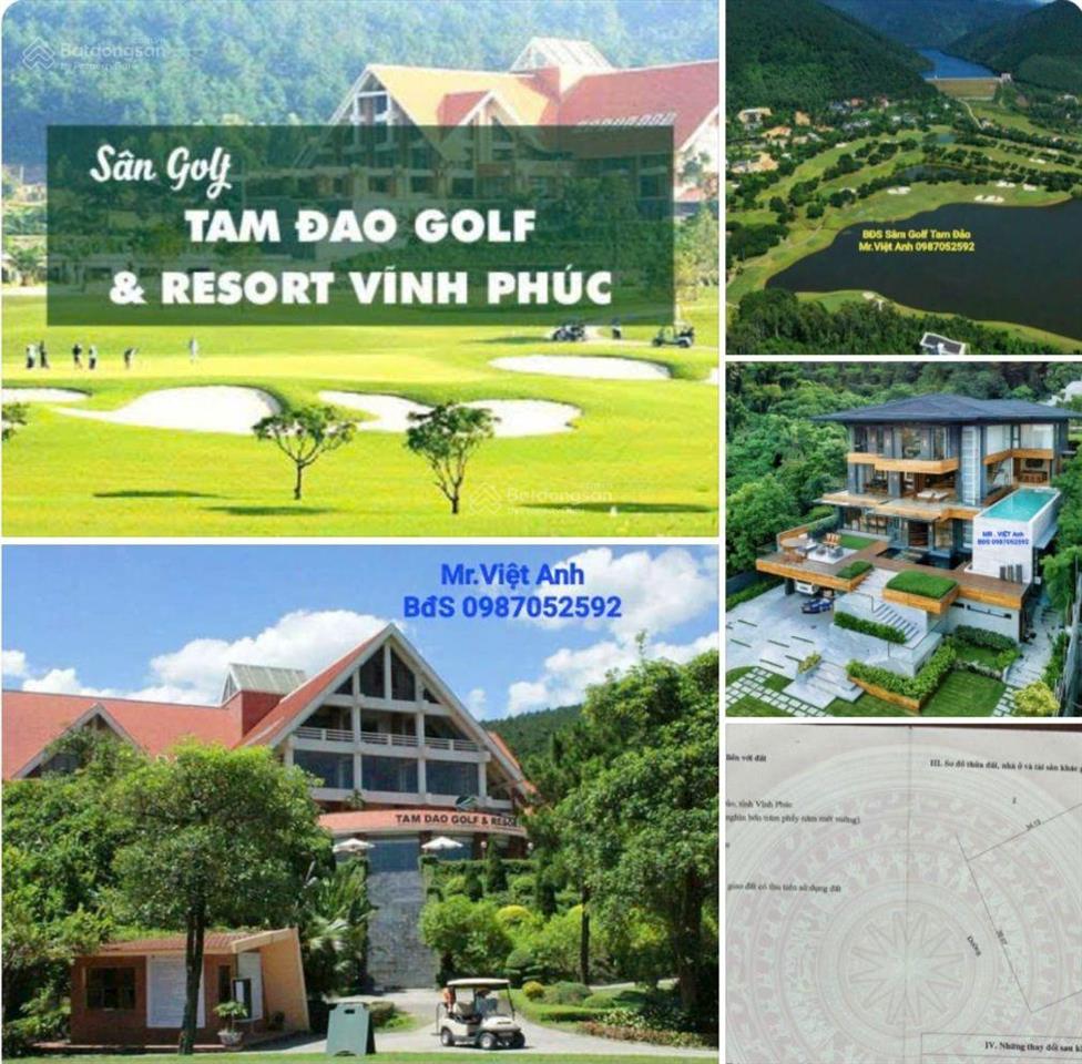 Bán lô đất 2 mặt tiền, 3 mặt thoáng tại resort nghỉ dưỡng sân golf tam đảo vĩnh phúc