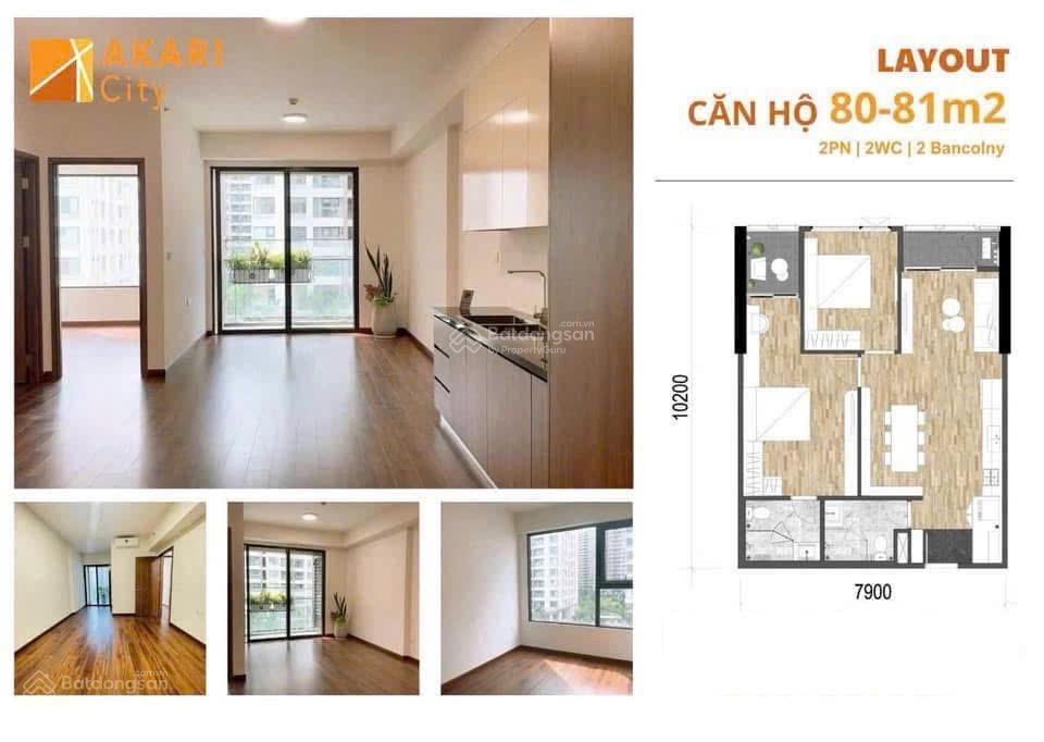 Bán akari nam long sổ hồng 2wc, 80m2 tại akari city nam long, 4,6 tỷ vnd