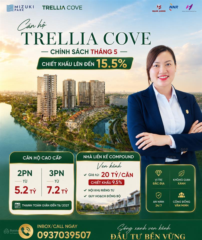 Căn góc trellia cove giá tốt nhất giỏ hàng cđt nam long 2pn 2wc view đẹp thoáng mát