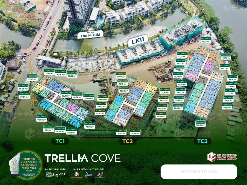 Mizuki park căn hộ compound trellia cao cấp, giỏ hàng căn đẹp trực tiếp nam long ck 13.5%