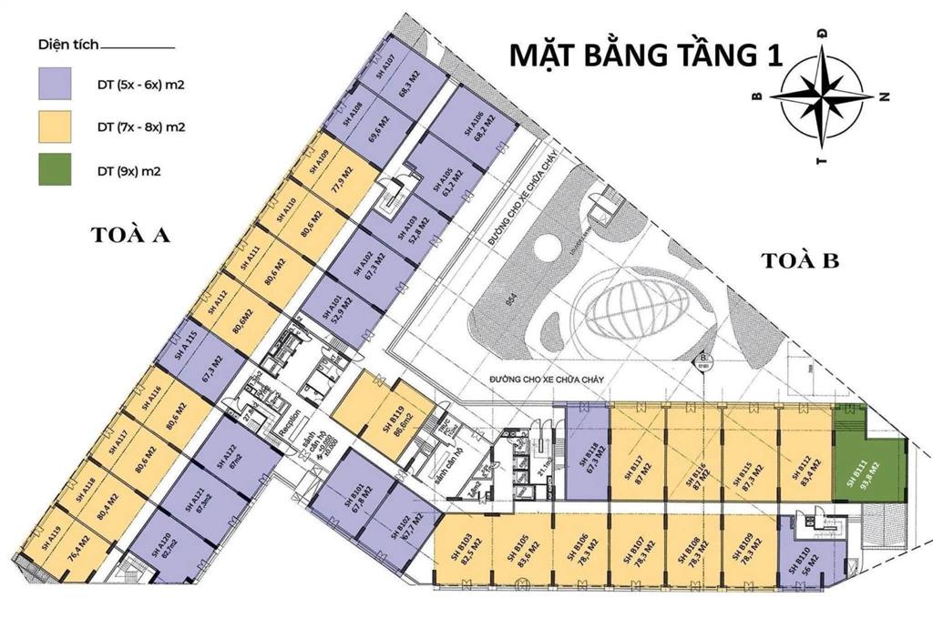 Bán shophouse khối đế chung cư đại mỗ, giá 4x triệu/m2 làm văn phòng, kinh doanh