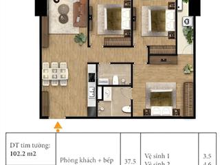 Trục 05b chỉ 6,3 tỷ chính chủ bán căn hộ (3pn + 2wc 95m2) tòa bluegem tower nhận nhà tháng 6/2026