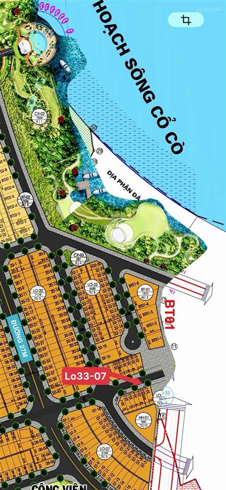Lô góc hai mặt tiền sát sông 122m cần bán gấp