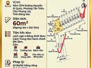 Đất đầu tư chỉ từ 2,5 tỷ/nền 62m2 sổ sẵn full thổ cư ngay gx thuận hoà ( p.tân phong cũ)
