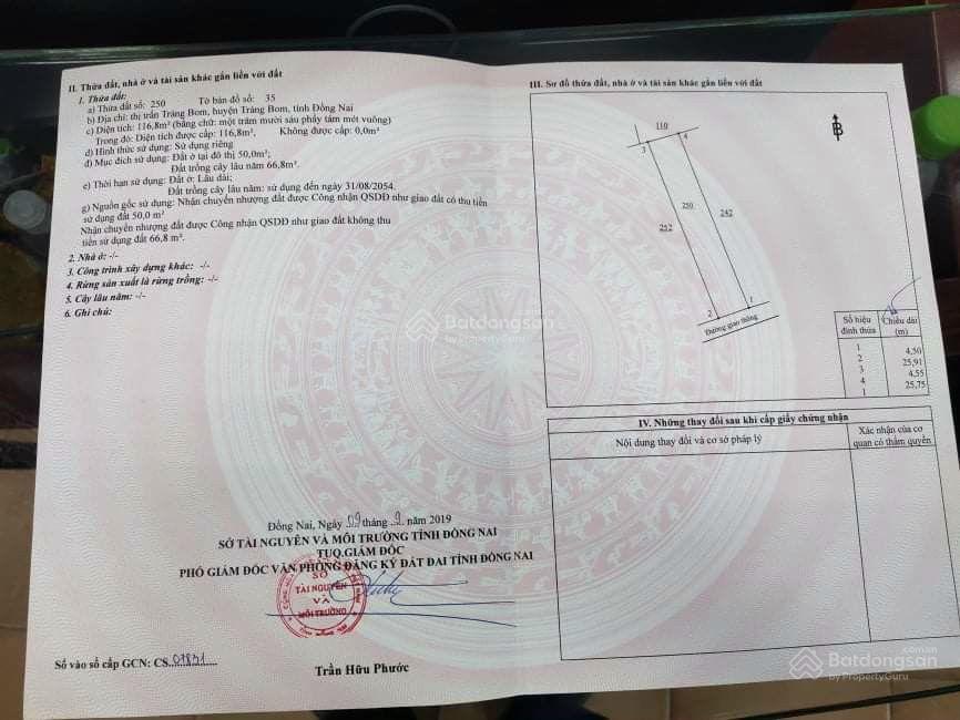 Đất bán gần bệnh viện trảng bom, 1,8 tỷ, 117m2 giá ưu đãi bao đẹp