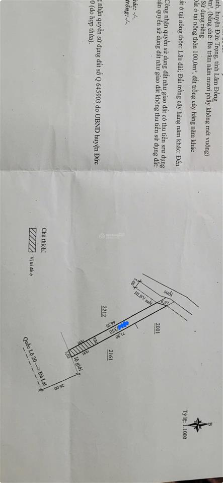 Bán nhà + đất mặt tiền đường quốc lộ 20