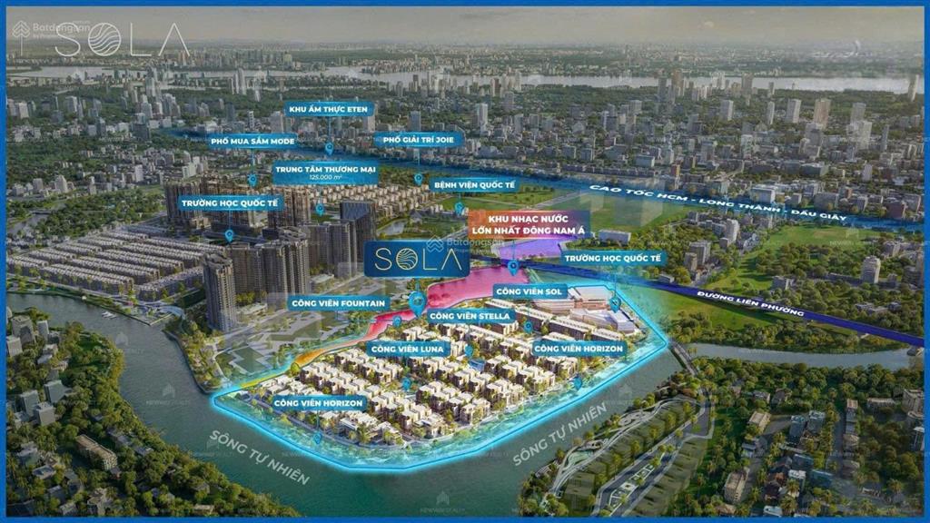 Mở bán biệt thự phân khu sola cao cấp, 03 mặt giáp sông cách thảo điền q1 chỉ 5  10 phút
