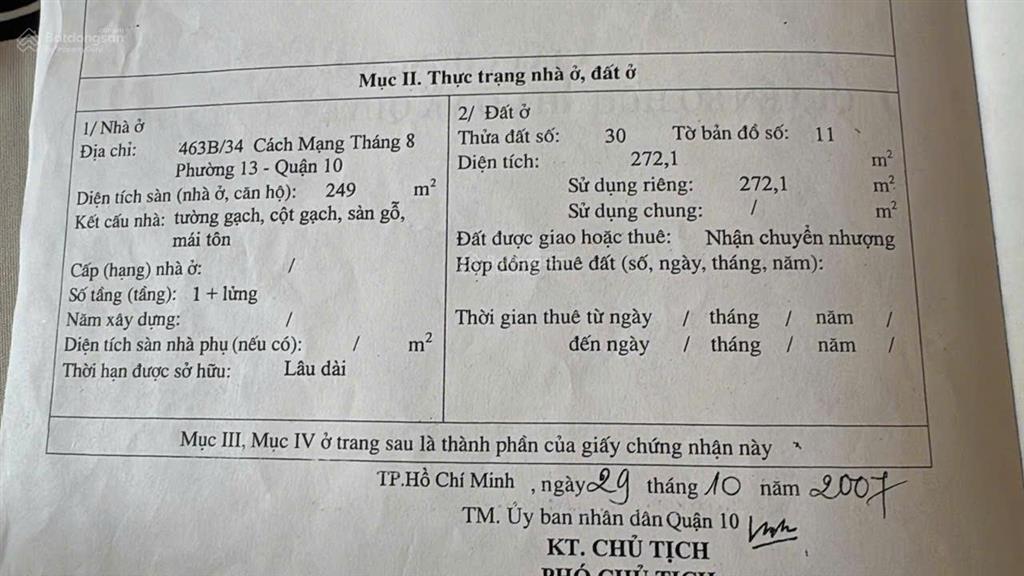 Bán đất hẻm 463b cách mạng tháng tám, p 12, q3, hcm chỉ với 55 tỷ, 271 m2 siêu hot