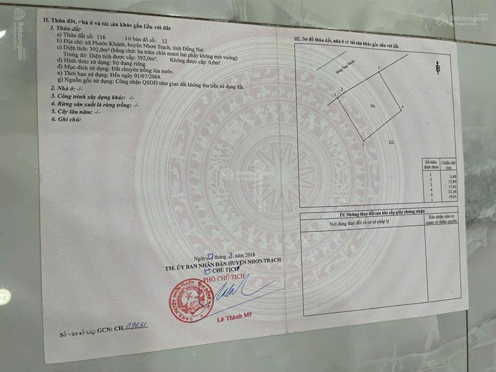 Bán 16.000m2 đất lúa, qui hoạch khu dân cư, giá 1.5tr/m2, tl