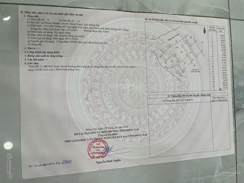 Bán 16.000m2 đất lúa, qui hoạch khu dân cư, giá 1.5tr/m2, tl