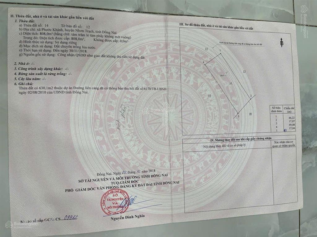 Bán 16.000m2 đất lúa, qui hoạch khu dân cư, giá 1.5tr/m2, tl