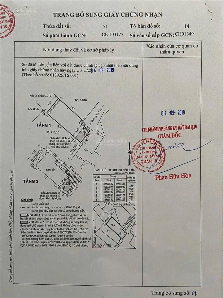 Hẻm 63/bà hạt, quận 10, dt 45m2, 2 tầng, giá 6.8 tỷ tl