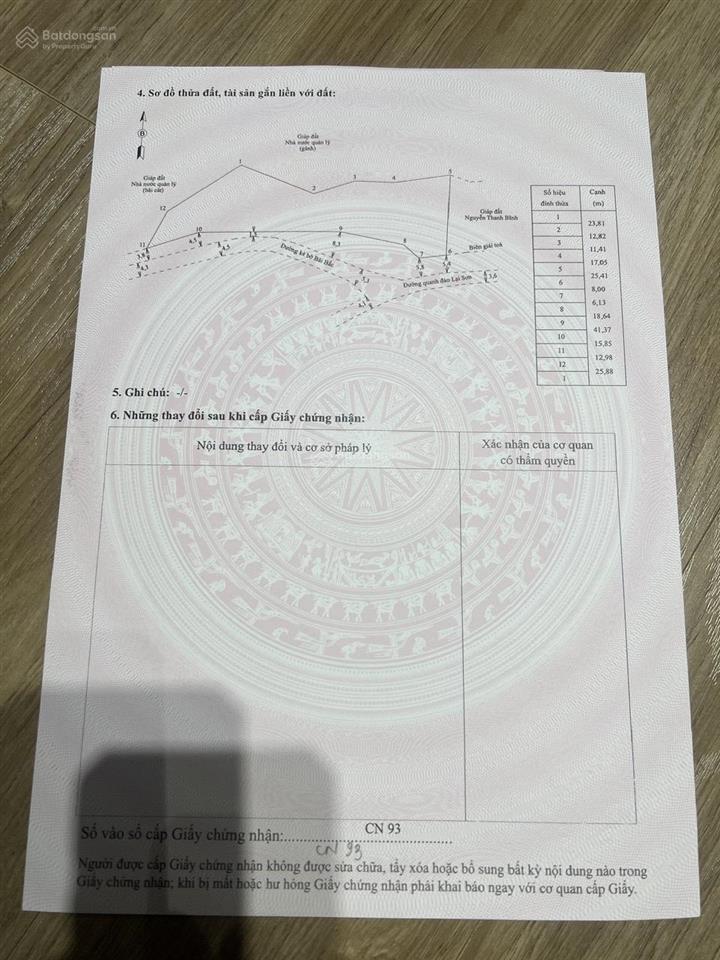 Cần bán nhanh lô đất đảo hòn sơn, mặt bãi tắm, mặt tiền 88 m khu trung tâm  dt 1.465 m2