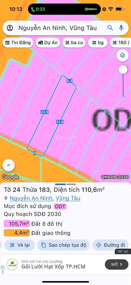 Bán nhà mặt tiền đường trần bình trọng, phường nguyễn an ninh tp vũng tàu  diện tích 110m2